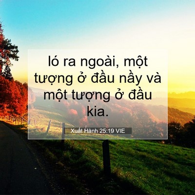 Picture 07 - Xuất Hành 25:19 VIE - ló ra ngoài, một tượng ở đầu nầy - Bible Verse Picture
