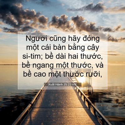 Picture 07 - Xuất Hành 25:23 VIE - Ngươi cũng hãy đóng một cái bàn bằng - Bible Verse Picture