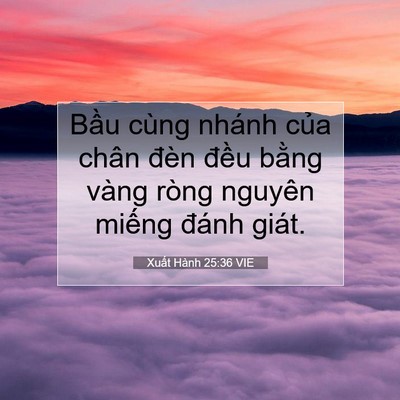 Picture 07 - Xuất Hành 25:36 VIE - Bầu cùng nhánh của chân đèn đều - Bible Verse Picture