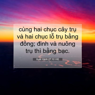 Picture 07 - Xuất Hành 27:10 VIE - cùng hai chục cây trụ và hai chục lỗ - Bible Verse Picture