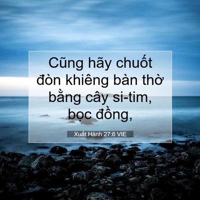 Picture 07 - Xuất Hành 27:6 VIE - Cũng hãy chuốt đòn khiêng bàn thờ - Bible Verse Picture