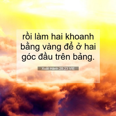Picture 07 - Xuất Hành 28:23 VIE - rồi làm hai khoanh bằng vàng để ở hai - Bible Verse Picture
