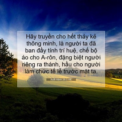 Picture 07 - Xuất Hành 28:3 VIE - Hãy truyền cho hết thảy kẻ thông minh, - Bible Verse Picture