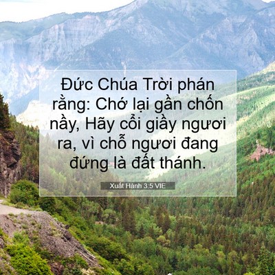 Picture 07 - Xuất Hành 3:5 VIE - Đức Chúa Trời phán rằng: Chớ lại - Bible Verse Picture