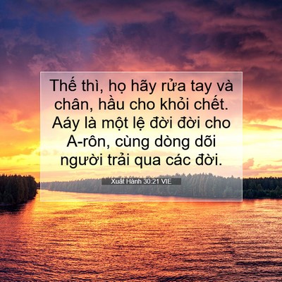 Picture 07 - Xuất Hành 30:21 VIE - Thế thì, họ hãy rửa tay và chân, hầu - Bible Verse Picture