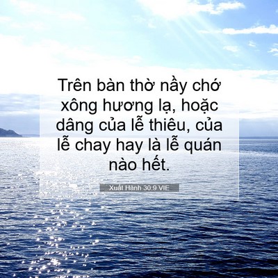 Picture 07 - Xuất Hành 30:9 VIE - Trên bàn thờ nầy chớ xông hương lạ, - Bible Verse Picture