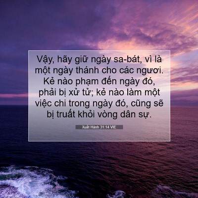 Picture 07 - Xuất Hành 31:14 VIE - Vậy, hãy giữ ngày sa-bát, vì là một - Bible Verse Picture