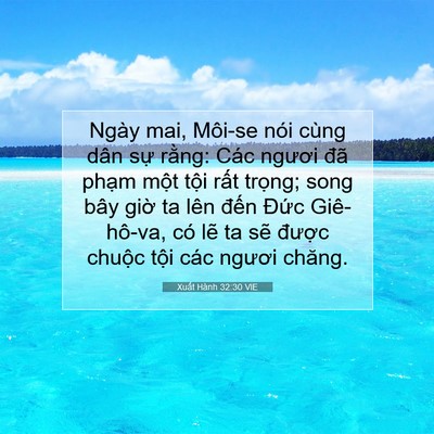 Picture 07 - Xuất Hành 32:30 VIE - Ngày mai, Môi-se nói cùng dân sự rằng: - Bible Verse Picture