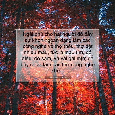 Picture 07 - Xuất Hành 35:35 VIE - Ngài phú cho hai người đó đầy sự - Bible Verse Picture