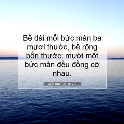 Picture 07 - Xuất Hành 36:15 VIE - Bề dài mỗi bức màn ba mươi thước, - Bible Verse Picture