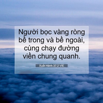 Picture 07 - Xuất Hành 37:2 VIE - Người bọc vàng ròng bề trong và bề - Bible Verse Picture