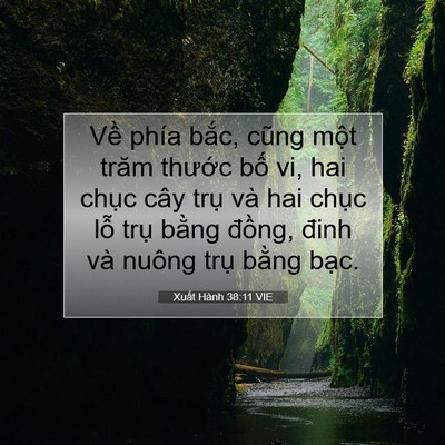 Picture 07 - Xuất Hành 38:11 VIE - Về phía bắc, cũng một trăm thước bố - Bible Verse Picture