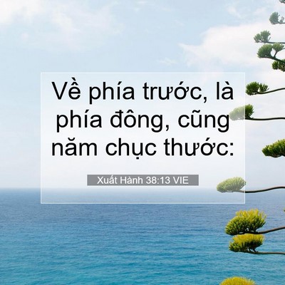 Picture 07 - Xuất Hành 38:13 VIE - Về phía trước, là phía đông, cũng năm - Bible Verse Picture