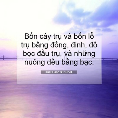 Picture 07 - Xuất Hành 38:19 VIE - Bốn cây trụ và bốn lỗ trụ bằng - Bible Verse Picture