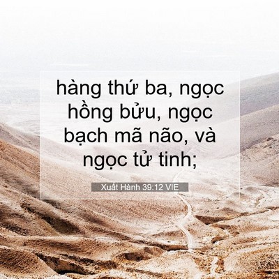 Picture 07 - Xuất Hành 39:12 VIE - hàng thứ ba, ngọc hồng bửu, ngọc - Bible Verse Picture