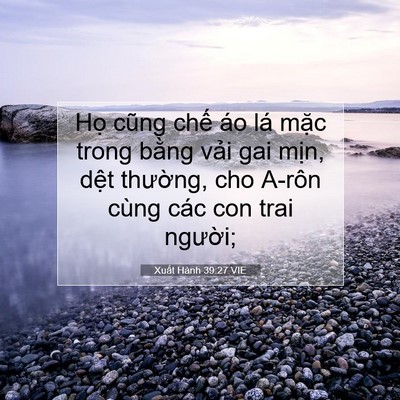 Picture 07 - Xuất Hành 39:27 VIE - Họ cũng chế áo lá mặc trong bằng vải - Bible Verse Picture