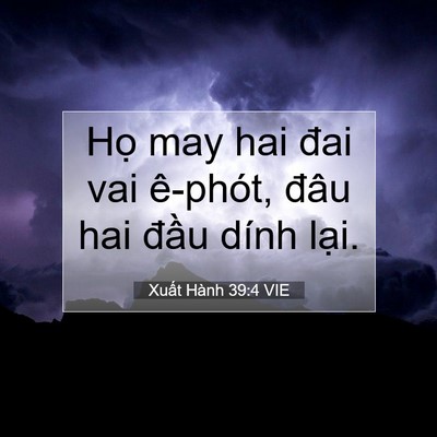 Picture 07 - Xuất Hành 39:4 VIE - Họ may hai đai vai ê-phót, đâu hai đầu - Bible Verse Picture