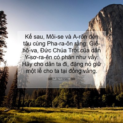 Picture 07 - Xuất Hành 5:1 VIE - Kế sau, Môi-se và A-rôn đến tâu cùng - Bible Verse Picture