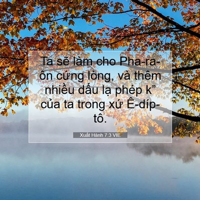 Picture 07 - Xuất Hành 7:3 VIE - Ta sẽ làm cho Pha-ra-ôn cứng lòng, và - Bible Verse Picture