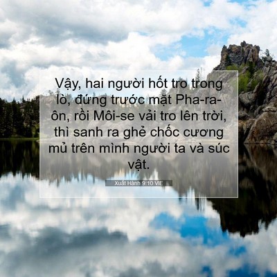 Picture 07 - Xuất Hành 9:10 VIE - Vậy, hai người hốt tro trong lò, đứng - Bible Verse Picture