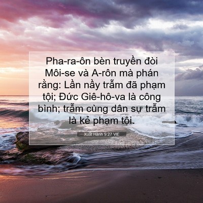 Picture 07 - Xuất Hành 9:27 VIE - Pha-ra-ôn bèn truyền đòi Môi-se và A-rôn - Bible Verse Picture