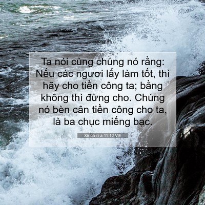 Picture 07 - Xê-ca-ri-a 11:12 VIE - Ta nói cùng chúng nó rằng: Nếu các - Bible Verse Picture