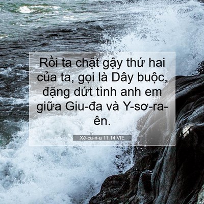 Picture 07 - Xê-ca-ri-a 11:14 VIE - Rồi ta chặt gậy thứ hai của ta, gọi - Bible Verse Picture