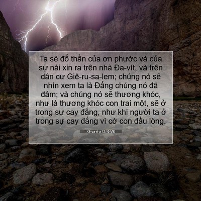 Picture 07 - Xê-ca-ri-a 12:10 VIE - Ta sẽ đổ thần của ơn phước và của - Bible Verse Picture