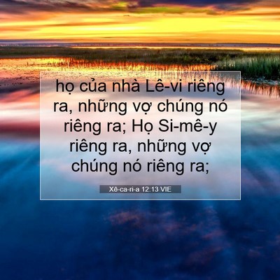 Picture 07 - Xê-ca-ri-a 12:13 VIE - họ của nhà Lê-vi riêng ra, những vợ - Bible Verse Picture