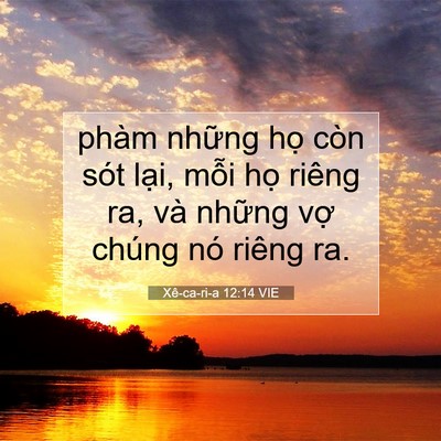 Picture 07 - Xê-ca-ri-a 12:14 VIE - phàm những họ còn sót lại, mỗi họ - Bible Verse Picture