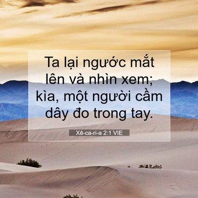 Picture 07 - Xê-ca-ri-a 2:1 VIE - Ta lại ngước mắt lên và nhìn xem; kìa, - Bible Verse Picture