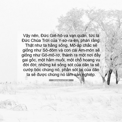 Picture 07 - Xê-pha-ni-a 2:9 VIE - Vậy nên, Đức Giê-hô-va vạn quân, tức - Bible Verse Picture