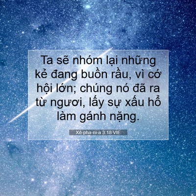 Picture 07 - Xê-pha-ni-a 3:18 VIE - Ta sẽ nhóm lại những kẻ đang buồn - Bible Verse Picture