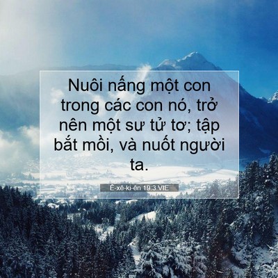 Picture 07 - Ê-xê-ki-ên 19:3 VIE - Nuôi nấng một con trong các con nó, trở - Bible Verse Picture