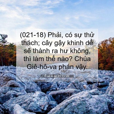 Picture 07 - Ê-xê-ki-ên 21:13 VIE - (021-18) Phải, có sự thử thách; cây - Bible Verse Picture
