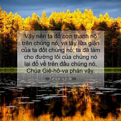 Picture 07 - Ê-xê-ki-ên 22:31 VIE - Vậy nên ta đổ cơn thạnh nộ trên - Bible Verse Picture