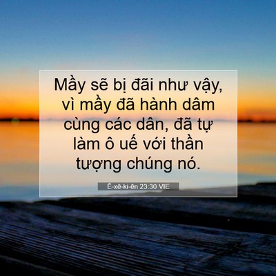 Picture 07 - Ê-xê-ki-ên 23:30 VIE - Mầy sẽ bị đãi như vậy, vì mầy đã - Bible Verse Picture