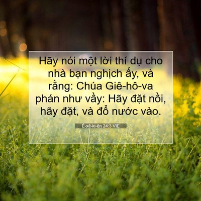Picture 07 - Ê-xê-ki-ên 24:3 VIE - Hãy nói một lời thí dụ cho nhà bạn - Bible Verse Picture