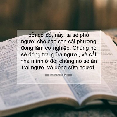 Picture 07 - Ê-xê-ki-ên 25:4 VIE - bởi cớ đó, nầy, ta sẽ phó ngươi cho - Bible Verse Picture