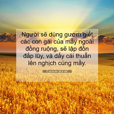 Picture 07 - Ê-xê-ki-ên 26:8 VIE - Người sẽ dùng gươm giết các con gái - Bible Verse Picture