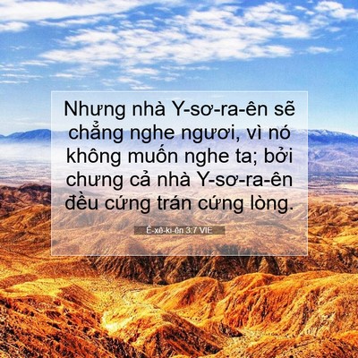 Picture 07 - Ê-xê-ki-ên 3:7 VIE - Nhưng nhà Y-sơ-ra-ên sẽ chẳng nghe - Bible Verse Picture