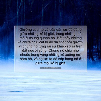 Picture 07 - Ê-xê-ki-ên 32:25 VIE - Giường của nó và của dân sự đã - Bible Verse Picture