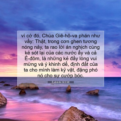 Picture 07 - Ê-xê-ki-ên 36:5 VIE - vì cớ đó, Chúa Giê-hô-va phán như - Bible Verse Picture