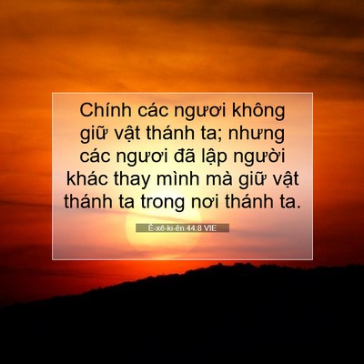 Picture 07 - Ê-xê-ki-ên 44:8 VIE - Chính các ngươi không giữ vật thánh ta; - Bible Verse Picture