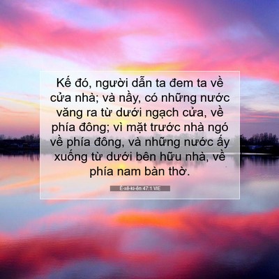 Picture 07 - Ê-xê-ki-ên 47:1 VIE - Kế đó, người dẫn ta đem ta về cửa - Bible Verse Picture