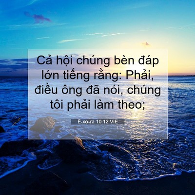 Picture 07 - Ê-xơ-ra 10:12 VIE - Cả hội chúng bèn đáp lớn tiếng - Bible Verse Picture