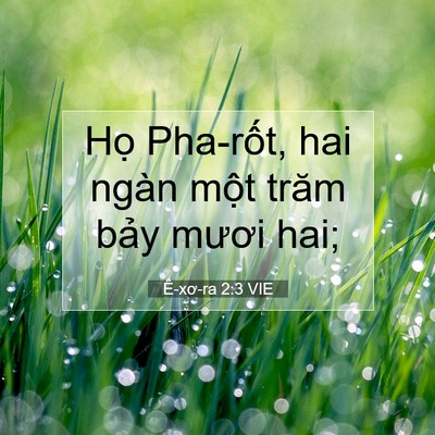 Picture 07 - Ê-xơ-ra 2:3 VIE - Họ Pha-rốt, hai ngàn một trăm bảy - Bible Verse Picture