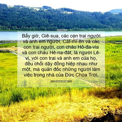 Picture 07 - Ê-xơ-ra 3:9 VIE - Bấy giờ, Giê-sua, các con trai người và - Bible Verse Picture