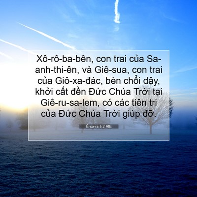 Picture 07 - Ê-xơ-ra 5:2 VIE - Xô-rô-ba-bên, con trai của Sa-anh-thi-ên, - Bible Verse Picture