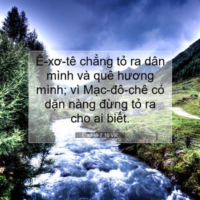 Picture 07 - Ê-xơ-tê 2:10 VIE - Ê-xơ-tê chẳng tỏ ra dân mình và quê - Bible Verse Picture